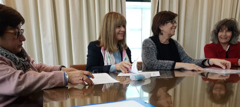 Directora Policar, presidente Fulco y Marina Arismendi